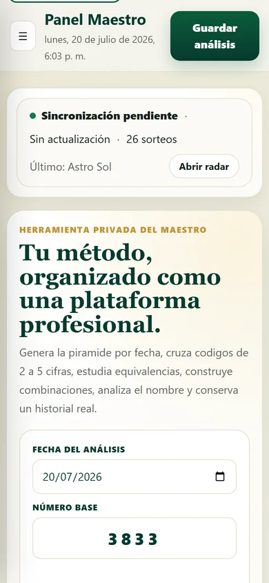 Captura móvil actualizada del dashboard TNG.